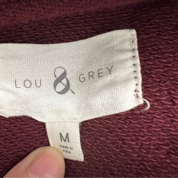 Lou & Grey Shooting Star Terry Sweatshirt, Burgundy size M Holiday Christmas - Picture 4 of 6